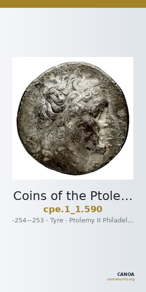 Coins of the Ptolemaic Empire Vol. I, Part 1, no. 590 — CANOA