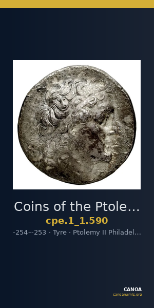 Coins of the Ptolemaic Empire Vol. I, Part 1, no. 590 — CANOA