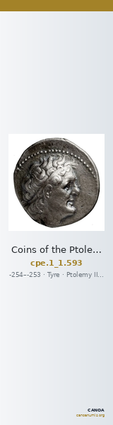 Coins of the Ptolemaic Empire Vol. I, Part 1, no. 593 — CANOA