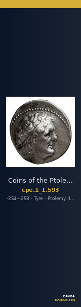 Coins of the Ptolemaic Empire Vol. I, Part 1, no. 593 — CANOA