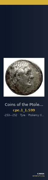 Coins of the Ptolemaic Empire Vol. I, Part 1, no. 599 — CANOA