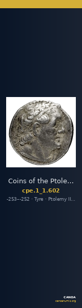 Coins of the Ptolemaic Empire Vol. I, Part 1, no. 602 — CANOA