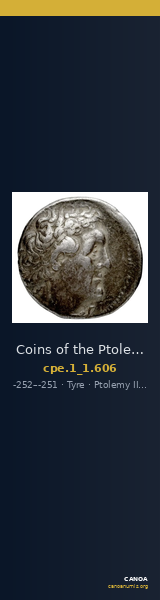 Coins of the Ptolemaic Empire Vol. I, Part 1, no. 606 — CANOA