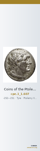 Coins of the Ptolemaic Empire Vol. I, Part 1, no. 607 — CANOA