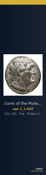 Coins of the Ptolemaic Empire Vol. I, Part 1, no. 607 — CANOA