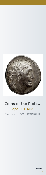 Coins of the Ptolemaic Empire Vol. I, Part 1, no. 608 — CANOA