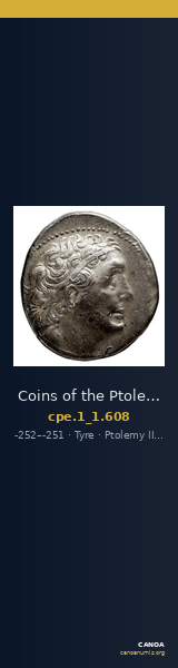 Coins of the Ptolemaic Empire Vol. I, Part 1, no. 608 — CANOA