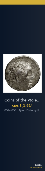 Coins of the Ptolemaic Empire Vol. I, Part 1, no. 614 — CANOA