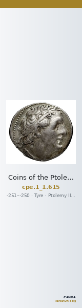 Coins of the Ptolemaic Empire Vol. I, Part 1, no. 615 — CANOA