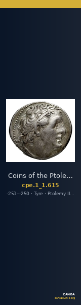 Coins of the Ptolemaic Empire Vol. I, Part 1, no. 615 — CANOA