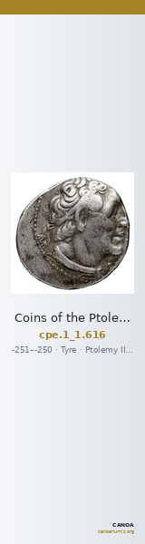 Coins of the Ptolemaic Empire Vol. I, Part 1, no. 616 — CANOA