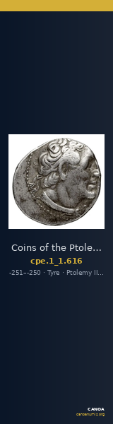 Coins of the Ptolemaic Empire Vol. I, Part 1, no. 616 — CANOA