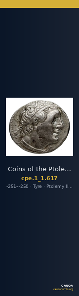Coins of the Ptolemaic Empire Vol. I, Part 1, no. 617 — CANOA