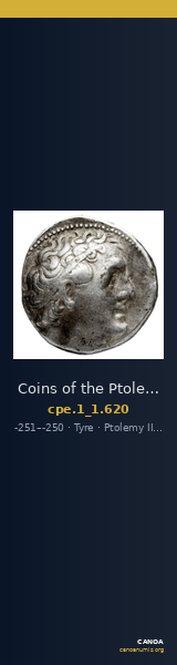 Coins of the Ptolemaic Empire Vol. I, Part 1, no. 620 — CANOA
