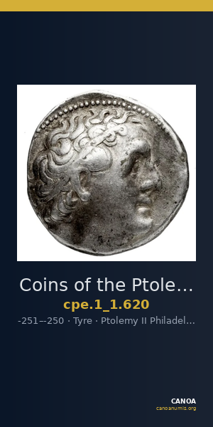 Coins of the Ptolemaic Empire Vol. I, Part 1, no. 620 — CANOA