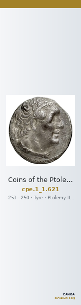 Coins of the Ptolemaic Empire Vol. I, Part 1, no. 621 — CANOA