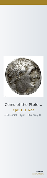 Coins of the Ptolemaic Empire Vol. I, Part 1, no. 622 — CANOA