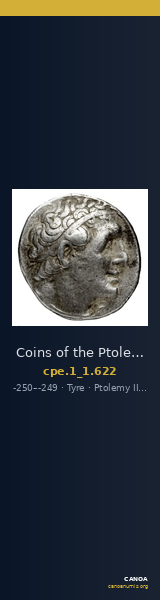 Coins of the Ptolemaic Empire Vol. I, Part 1, no. 622 — CANOA