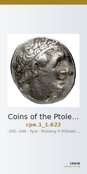 Coins of the Ptolemaic Empire Vol. I, Part 1, no. 622 — CANOA