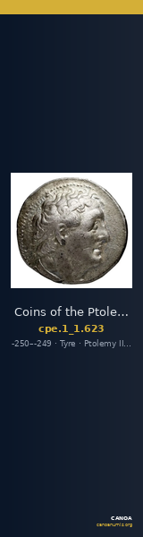 Coins of the Ptolemaic Empire Vol. I, Part 1, no. 623 — CANOA