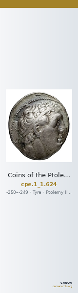 Coins of the Ptolemaic Empire Vol. I, Part 1, no. 624 — CANOA