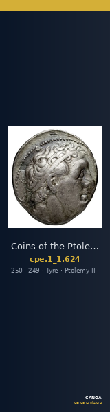 Coins of the Ptolemaic Empire Vol. I, Part 1, no. 624 — CANOA