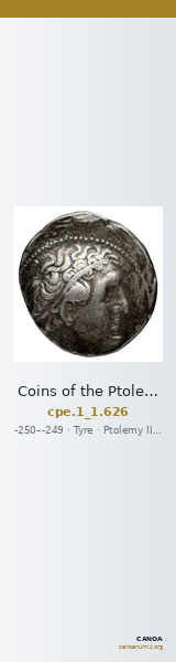 Coins of the Ptolemaic Empire Vol. I, Part 1, no. 626 — CANOA