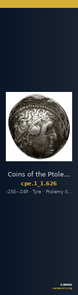 Coins of the Ptolemaic Empire Vol. I, Part 1, no. 626 — CANOA