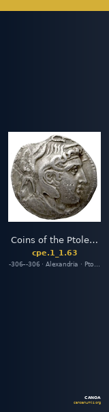 Coins of the Ptolemaic Empire Vol. I, Part 1, no. 63 — CANOA