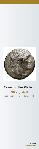Coins of the Ptolemaic Empire Vol. I, Part 1, no. 631 — CANOA