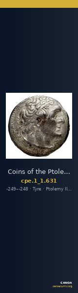 Coins of the Ptolemaic Empire Vol. I, Part 1, no. 631 — CANOA