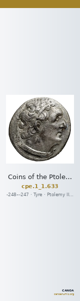 Coins of the Ptolemaic Empire Vol. I, Part 1, no. 633 — CANOA