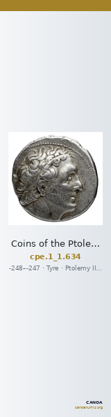Coins of the Ptolemaic Empire Vol. I, Part 1, no. 634 — CANOA