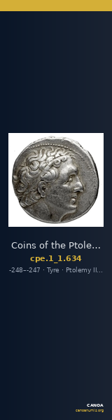 Coins of the Ptolemaic Empire Vol. I, Part 1, no. 634 — CANOA