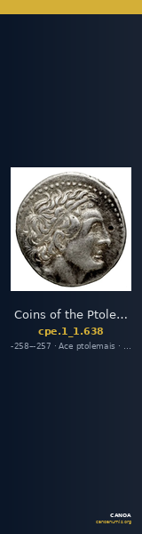 Coins of the Ptolemaic Empire Vol. I, Part 1, no. 638 — CANOA