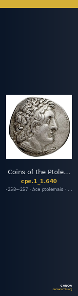 Coins of the Ptolemaic Empire Vol. I, Part 1, no. 640 — CANOA