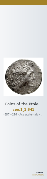 Coins of the Ptolemaic Empire Vol. I, Part 1, no. 641 — CANOA