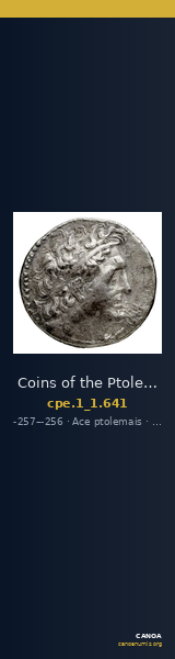 Coins of the Ptolemaic Empire Vol. I, Part 1, no. 641 — CANOA