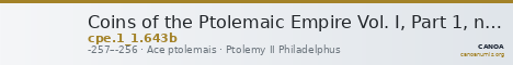 Coins of the Ptolemaic Empire Vol. I, Part 1, no. 643b — CANOA