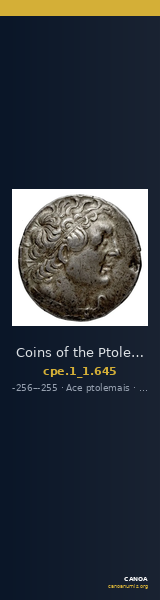 Coins of the Ptolemaic Empire Vol. I, Part 1, no. 645 — CANOA