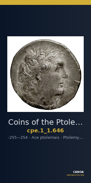Coins of the Ptolemaic Empire Vol. I, Part 1, no. 646 — CANOA
