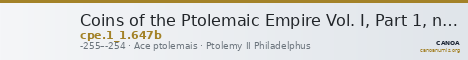 Coins of the Ptolemaic Empire Vol. I, Part 1, no. 647b — CANOA