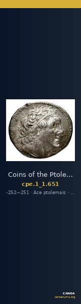 Coins of the Ptolemaic Empire Vol. I, Part 1, no. 651 — CANOA