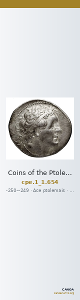 Coins of the Ptolemaic Empire Vol. I, Part 1, no. 654 — CANOA