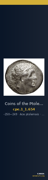 Coins of the Ptolemaic Empire Vol. I, Part 1, no. 654 — CANOA
