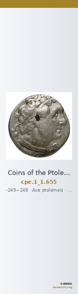 Coins of the Ptolemaic Empire Vol. I, Part 1, no. 655 — CANOA