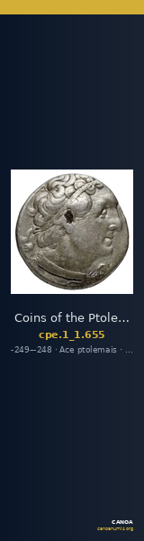 Coins of the Ptolemaic Empire Vol. I, Part 1, no. 655 — CANOA