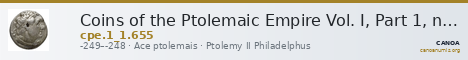 Coins of the Ptolemaic Empire Vol. I, Part 1, no. 655 — CANOA