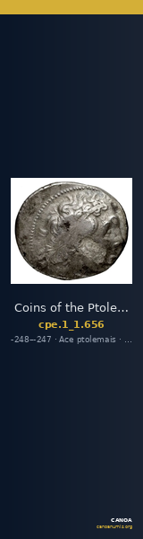 Coins of the Ptolemaic Empire Vol. I, Part 1, no. 656 — CANOA