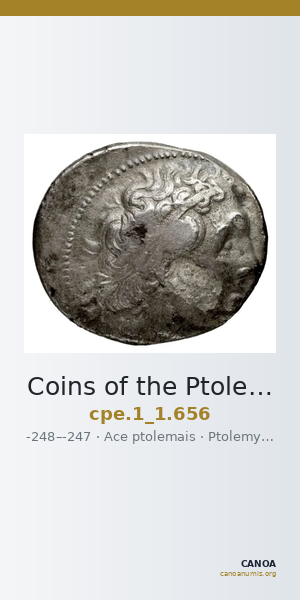 Coins of the Ptolemaic Empire Vol. I, Part 1, no. 656 — CANOA